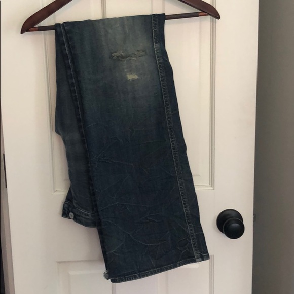 Men’s 7 for All Mankind Vintage Distressed ripped rugged studded A-pocket Jeans - Picture 3 of 8